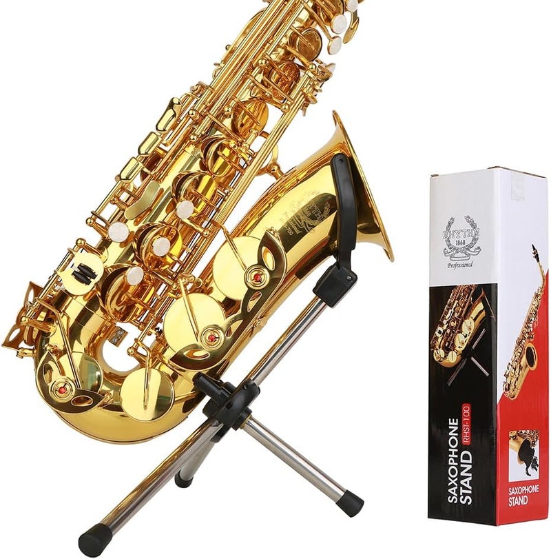 Rhythm Foldable Alto Saxophone Stand Stainless Steel Sax Stand Holder Portable Saxophone Bracket Adjustable Stand - Image 1